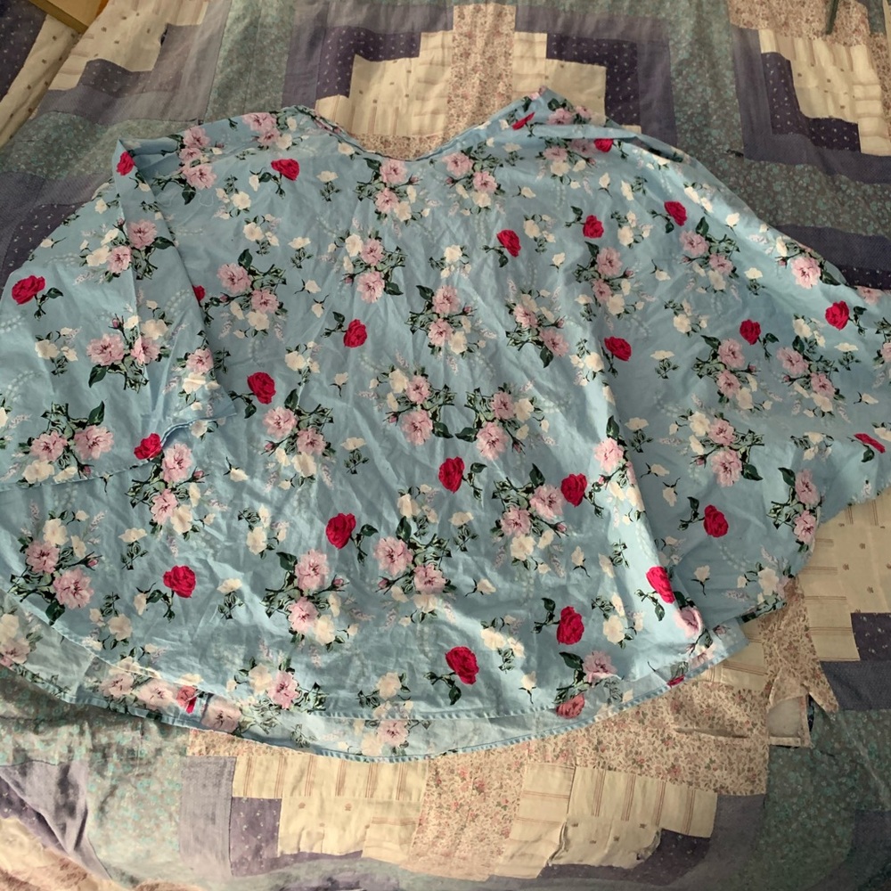 Blue floral circle skirt